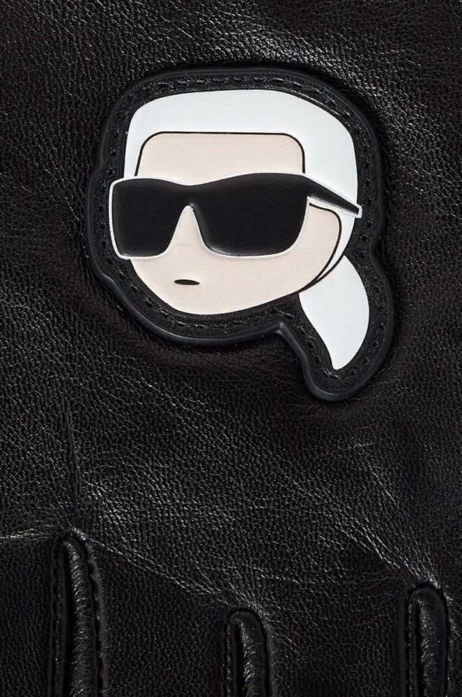 Шкіряні мітенки Karl Lagerfeld жіночі колір чорний (2896657) фото 4