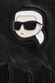 Шкіряні мітенки Karl Lagerfeld жіночі колір чорний (2896657)