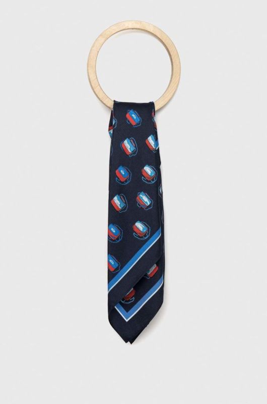 Шовкова хустка на шию Tommy Hilfiger візерунок колір блакитний (2925980)