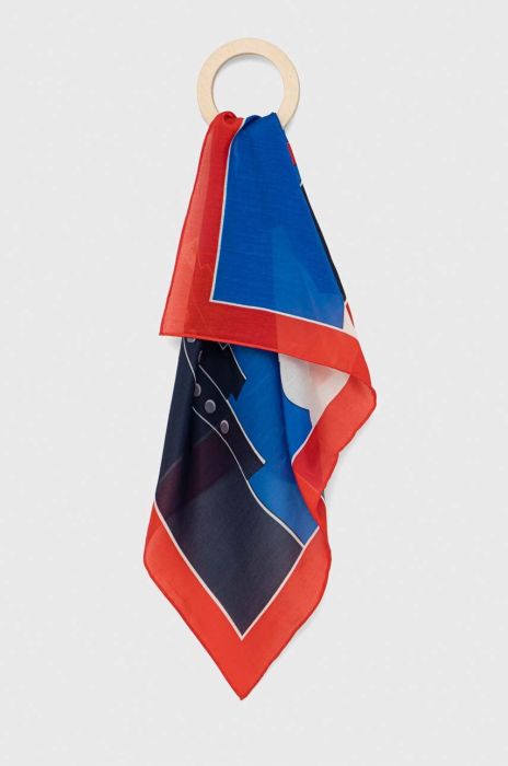 Хустка з домішкою шовку Lauren Ralph Lauren колір червоний візерунок