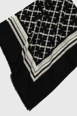 Вовняна хустка By Malene Birger колір чорний візерунок