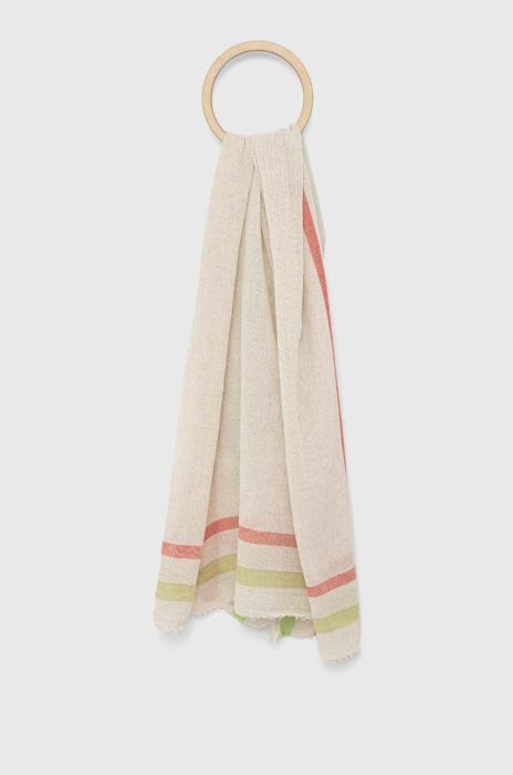 Хустка United Colors of Benetton жіноча колір бежевий візерунок