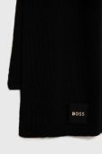 Шарф BOSS чоловічий колір чорний однотонний (2879682)