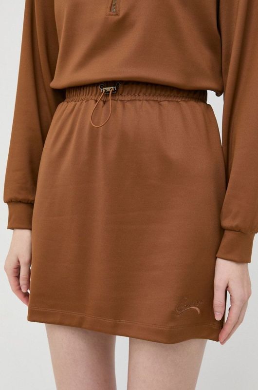 Спідниця Guess колір коричневий mini пряма (2940048)