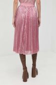 Спідниця Weekend Max Mara колір рожевий midi розкльошена