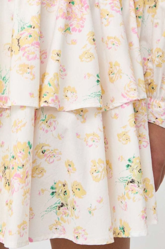 Бавовняна спідниця Custommade Robyn колір білий mini розкльошена фото 5