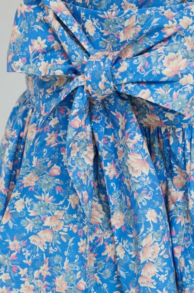 Бавовняна спідниця Custommade Rhema mini розкльошена колір блакитний фото 4
