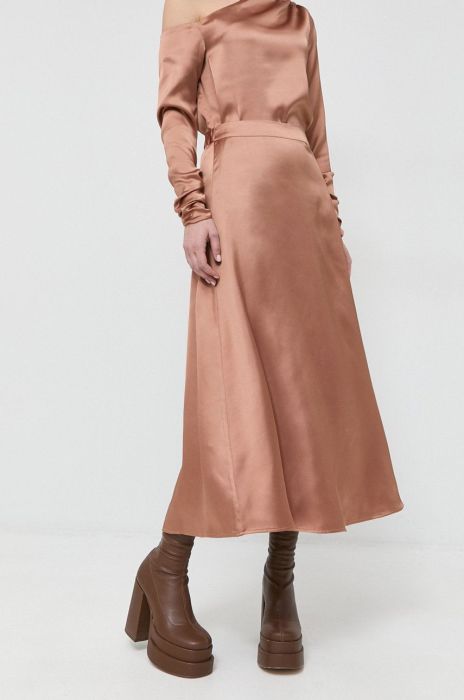 Спідниця Notes du Nord Frances колір коричневий midi розкльошена