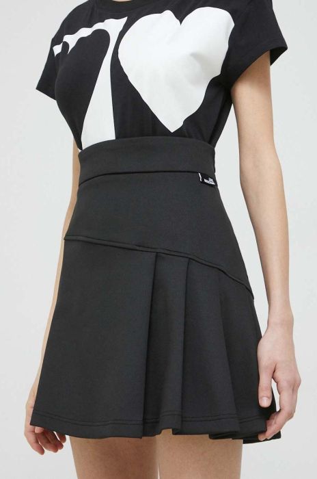 Спідниця Love Moschino колір чорний mini розкльошена Спідниця Love Moschino колір чорний mini розкльошена