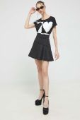 Спідниця Love Moschino колір чорний mini розкльошена Спідниця Love Moschino колір чорний mini розкльошена