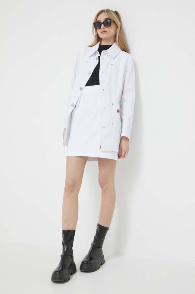 Спідниця Love Moschino колір білий mini розкльошена фото 2