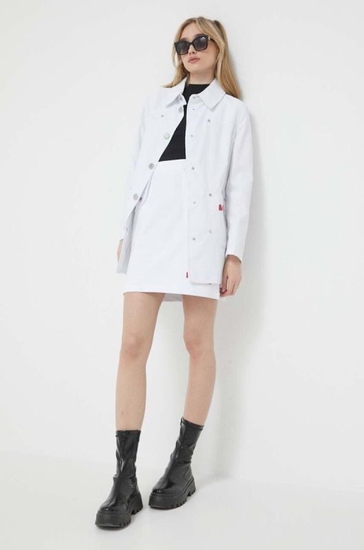 Спідниця Love Moschino колір білий mini розкльошена фото 2