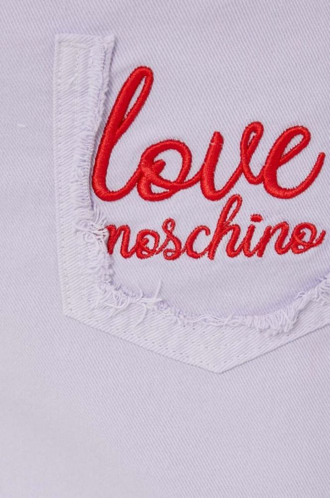 Джинсова спідниця Love Moschino колір фіолетовий mini олівець фото 4