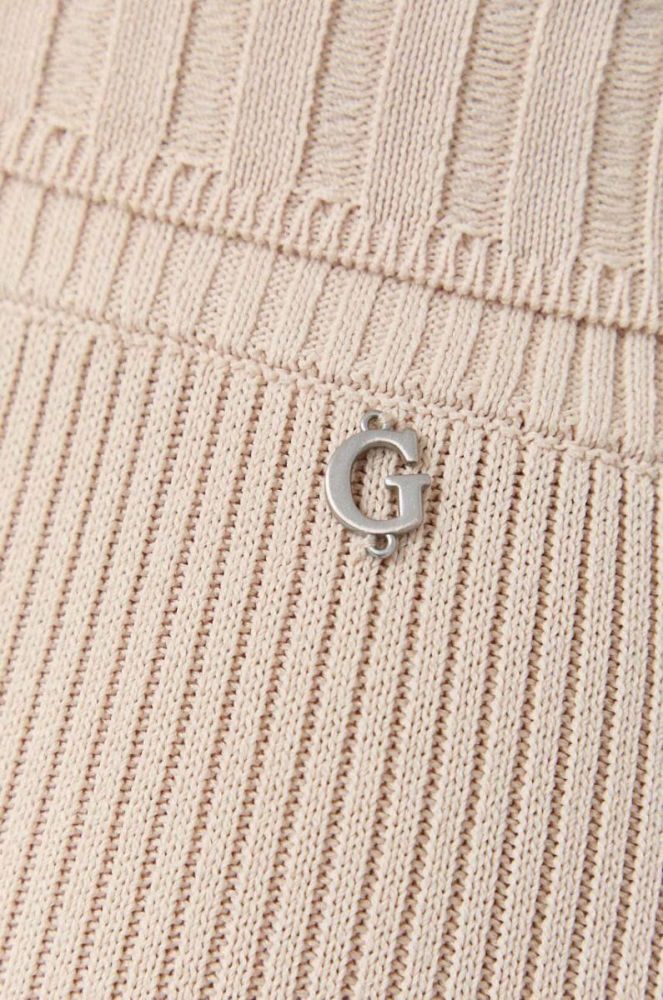 Спідниця Guess колір бежевий midi олівець фото 4