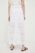 Бавовняна спідниця Guess колір білий maxi розкльошена