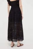 Бавовняна спідниця Guess колір чорний maxi розкльошена