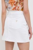 Джинсова спідниця Guess колір білий mini пряма