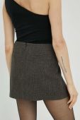 Спідниця з домішкою вовни Herskind колір коричневий mini пряма