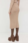 Спідниця Patrizia Pepe колір бежевий midi пряма