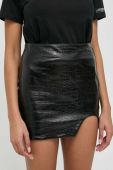 Шкіряна спідниця Patrizia Pepe колір чорний mini пряма