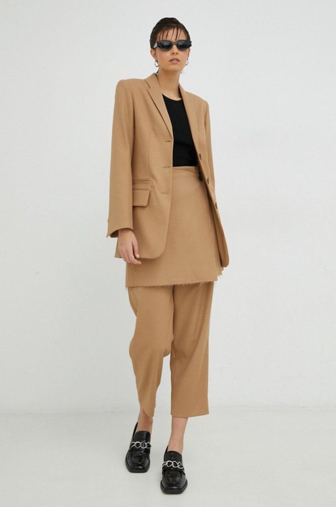 Спідниця By Malene Birger колір бежевий mini олівець фото 2