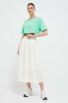 Спідниця Puma колір бежевий midi розкльошена Спідниця Puma колір бежевий midi розкльошена