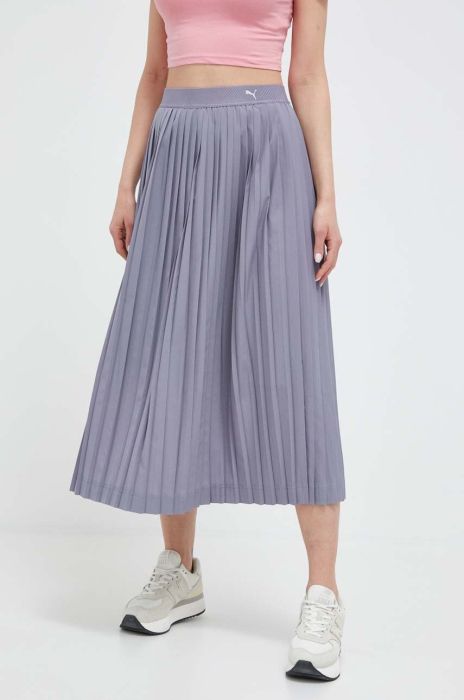 Спідниця Puma колір сірий midi розкльошена
