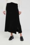 Вовняна спідниця Dkny колір чорний maxi пряма Вовняна спідниця Dkny колір чорний maxi пряма