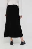 Вовняна спідниця Dkny колір чорний maxi пряма Вовняна спідниця Dkny колір чорний maxi пряма