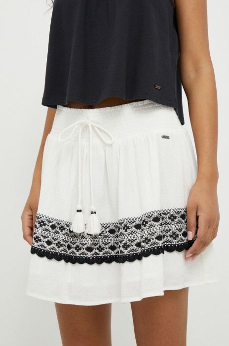 Бавовняна спідниця Pepe Jeans Didi колір бежевий mini розкльошена Бавовняна спідниця Pepe Jeans Didi колір бежевий mini розкльошена