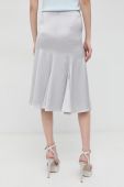 Спідниця Trussardi колір сірий midi розкльошена Спідниця Trussardi колір сірий midi розкльошена