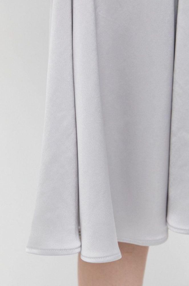 Спідниця Trussardi колір сірий midi розкльошена фото 4