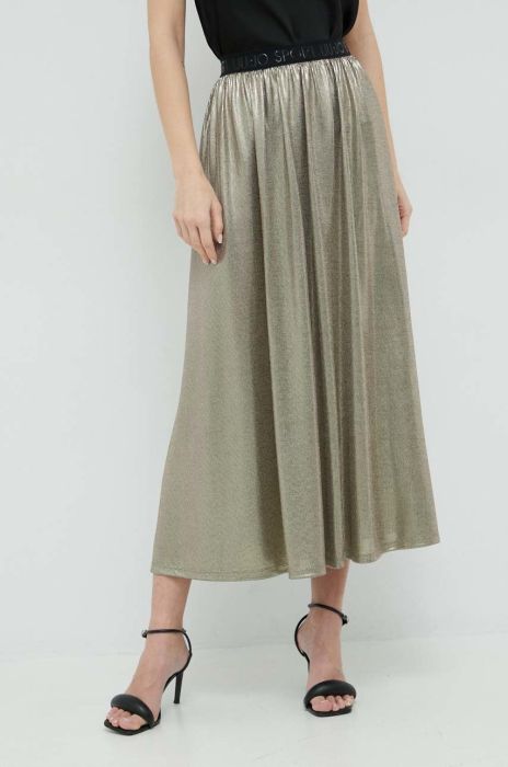 Спідниця Liu Jo колір золотий maxi розкльошена