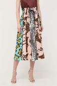 Бавовняна спідниця Twinset midi розкльошена колір барвистий (3247936)