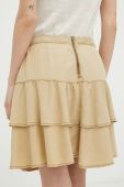 Спідниця Mustang колір бежевий mini розкльошена Спідниця Mustang колір бежевий mini розкльошена