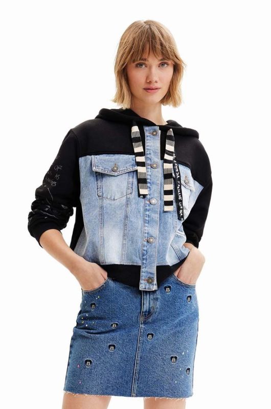 Джинсова спідниця Desigual mini пряма колір блакитний (3064776)