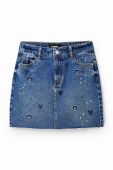 Джинсова спідниця Desigual mini пряма колір блакитний (3064776)