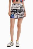Спідниця Desigual mini пряма колір барвистий (3045434)