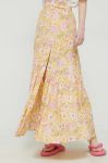 Спідниця Billabong колір жовтий maxi розкльошена Спідниця Billabong колір жовтий maxi розкльошена