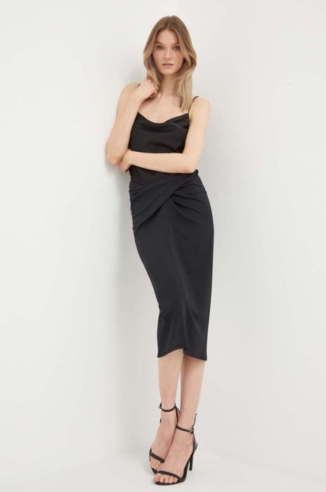 Спідниця Sisley колір чорний midi олівець (3297642)