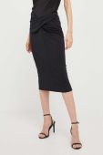 Спідниця Sisley колір чорний midi олівець (3297642)