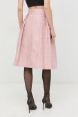 Спідниця Pinko колір рожевий mini розкльошена Спідниця Pinko колір рожевий mini розкльошена