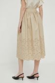 Спідниця United Colors of Benetton колір бежевий midi розкльошена (3300279)