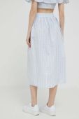 Спідниця з домішкою льону United Colors of Benetton midi розкльошена колір блакитний