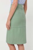 Шкіряна спідниця BOSS колір зелений mini пряма Шкіряна спідниця BOSS колір зелений mini пряма