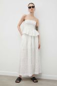 Бавовняна спідниця Herskind колір білий maxi розкльошена