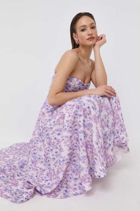 Спідниця Bardot колір фіолетовий midi розкльошена
