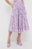Спідниця Bardot колір фіолетовий midi розкльошена