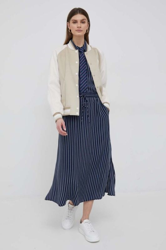 Спідниця Tommy Hilfiger колір синій midi розкльошена (3123642) фото 2
