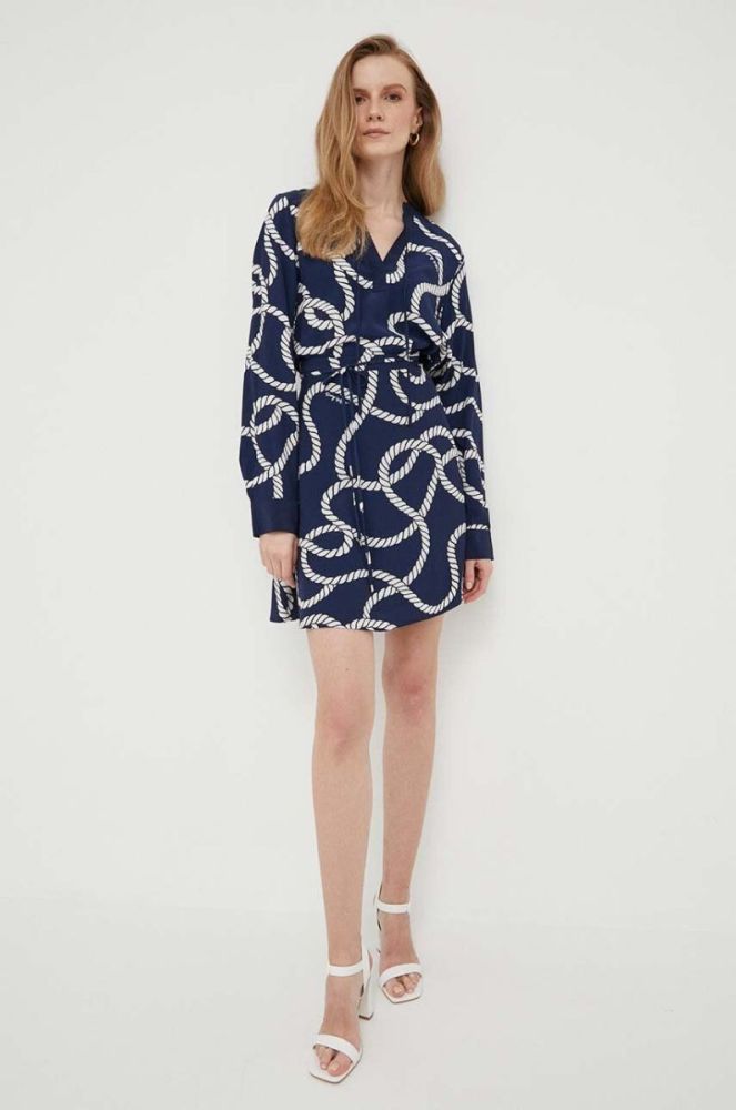 Спідниця Tommy Hilfiger колір синій mini розкльошена (3154116) фото 2